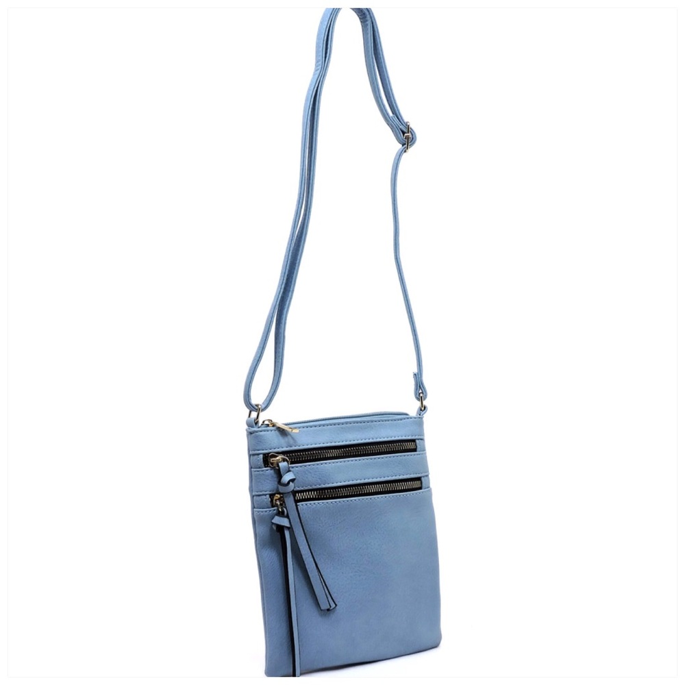 Multi Zipper Crossbody Bag Periwinkle - Picture 3 of 5